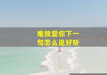 唯独爱你下一句怎么说好听