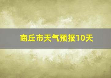 商丘市天气预报10天