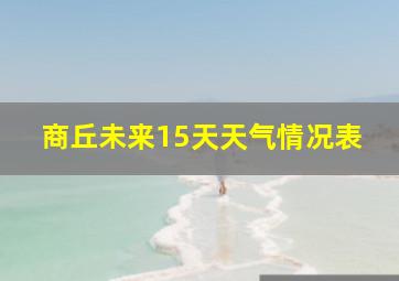 商丘未来15天天气情况表