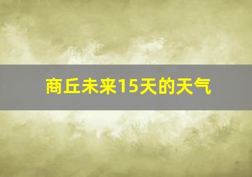 商丘未来15天的天气