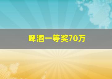 啤酒一等奖70万