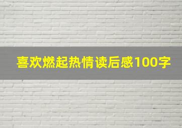 喜欢燃起热情读后感100字