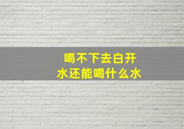 喝不下去白开水还能喝什么水