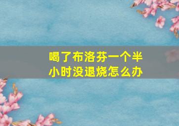 喝了布洛芬一个半小时没退烧怎么办