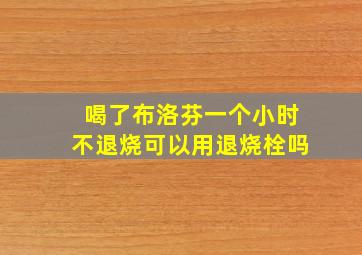 喝了布洛芬一个小时不退烧可以用退烧栓吗