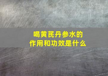 喝黄芪丹参水的作用和功效是什么