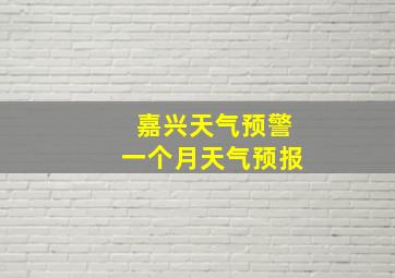 嘉兴天气预警一个月天气预报