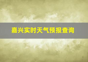 嘉兴实时天气预报查询