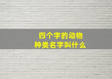 四个字的动物种类名字叫什么