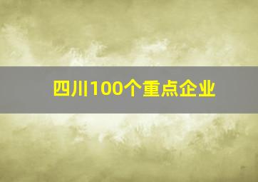 四川100个重点企业