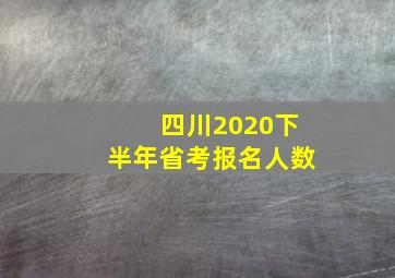 四川2020下半年省考报名人数