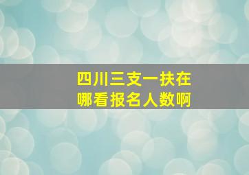 四川三支一扶在哪看报名人数啊