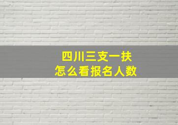 四川三支一扶怎么看报名人数