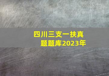 四川三支一扶真题题库2023年