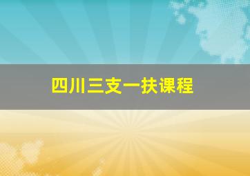 四川三支一扶课程