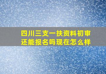 四川三支一扶资料初审还能报名吗现在怎么样