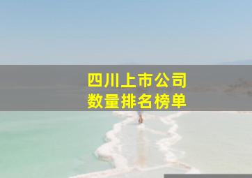 四川上市公司数量排名榜单