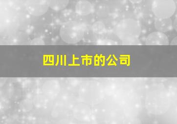 四川上市的公司