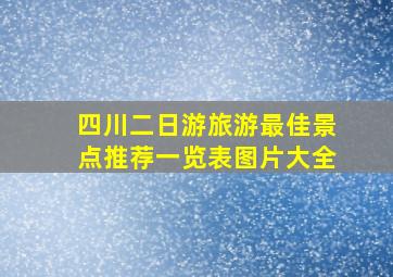 四川二日游旅游最佳景点推荐一览表图片大全