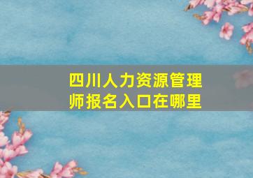 四川人力资源管理师报名入口在哪里