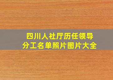 四川人社厅历任领导分工名单照片图片大全