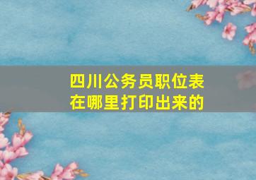 四川公务员职位表在哪里打印出来的