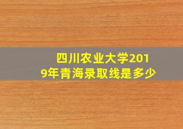 四川农业大学2019年青海录取线是多少