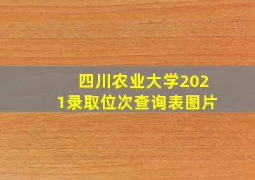 四川农业大学2021录取位次查询表图片