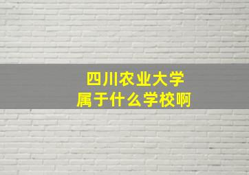 四川农业大学属于什么学校啊