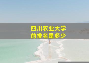 四川农业大学的排名是多少