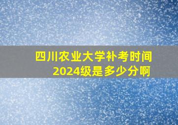 四川农业大学补考时间2024级是多少分啊