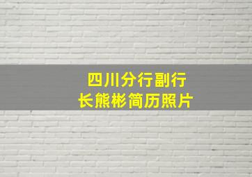 四川分行副行长熊彬简历照片