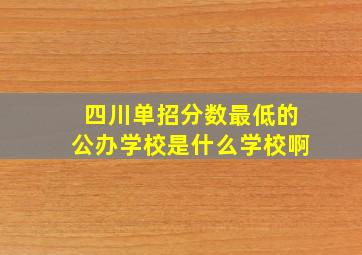 四川单招分数最低的公办学校是什么学校啊