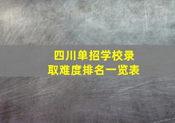 四川单招学校录取难度排名一览表