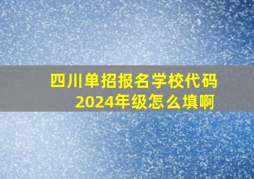 四川单招报名学校代码2024年级怎么填啊