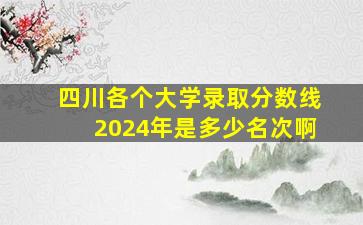 四川各个大学录取分数线2024年是多少名次啊