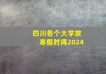 四川各个大学放寒假时间2024