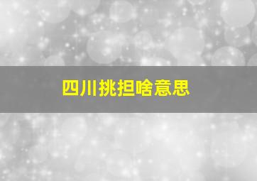 四川挑担啥意思