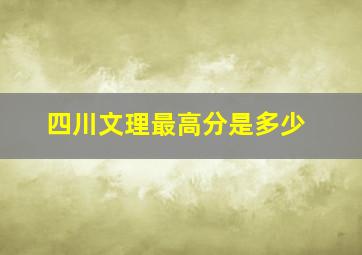 四川文理最高分是多少