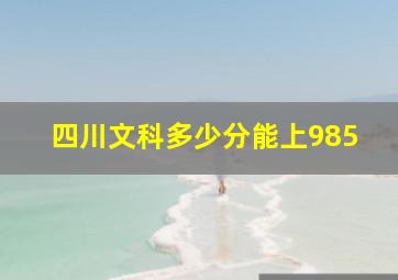 四川文科多少分能上985