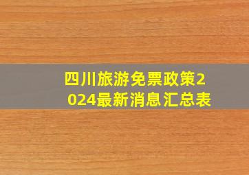 四川旅游免票政策2024最新消息汇总表