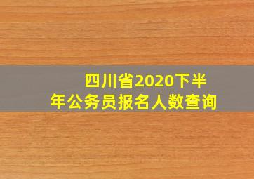 四川省2020下半年公务员报名人数查询