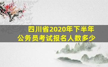 四川省2020年下半年公务员考试报名人数多少