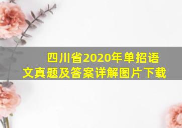 四川省2020年单招语文真题及答案详解图片下载