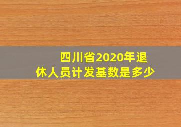 四川省2020年退休人员计发基数是多少