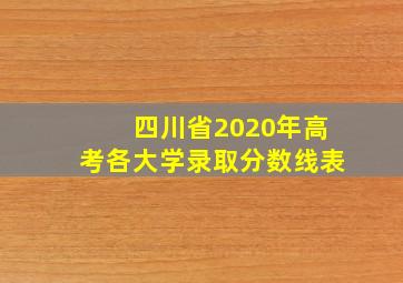 四川省2020年高考各大学录取分数线表