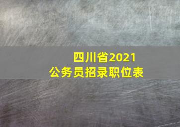 四川省2021公务员招录职位表