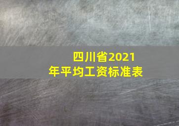 四川省2021年平均工资标准表