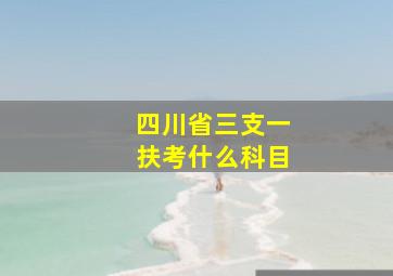 四川省三支一扶考什么科目