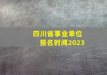 四川省事业单位报名时间2023